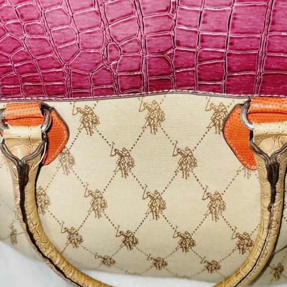 U.S.Polo Assn. Large Shoulder Satchel Handbag Purse Tote Bag - Picture 5 of 15